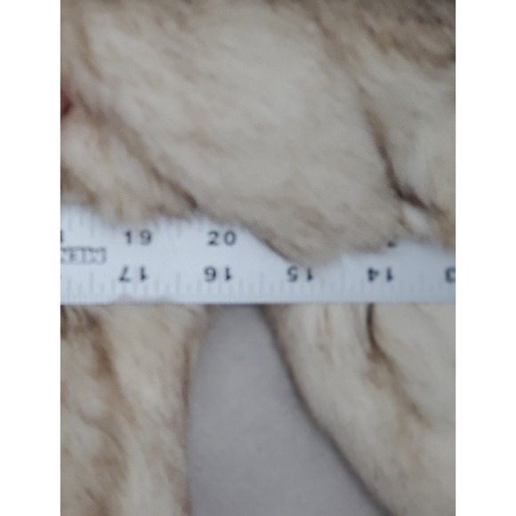 Vintage Dyed Rabbit Fur Coat Womens L Beige Cream Made in Hong Kong Satin Lined - Picture 11 of 12